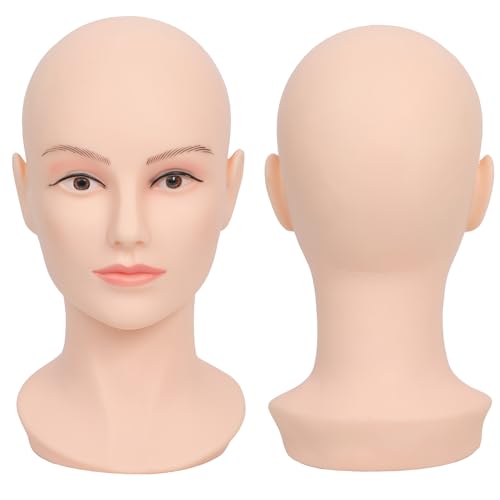 Female Life Size Bald Mannequin Head for Wig Display Cosmetology L70GT-S