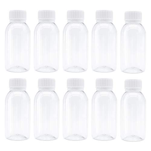 100ml PET Travel Bottles Set of 10 Clear Empty Storage Containers – Screw Cap