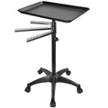 Black Salon Rolling Cart with 3 Hair Racks & Height Adjustable Tray