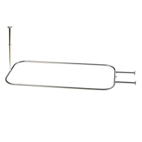 Chrome Shower Curtain Rod for Clawfoot Tubs - Adjustable, Rustproof, 60 Inch