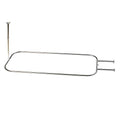 Chrome Shower Curtain Rod for Clawfoot Tubs - Adjustable, Rustproof, 60 Inch