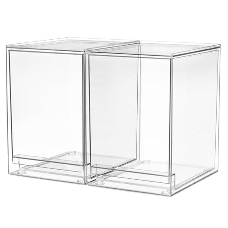 A-LuGei ¡¼????????¡½ Acrylic Stackable Storage Drawers, 8.7" H Makeup Organizer, Bathroom Organizer and Storage, Plastic Storage Bins for Kitchen Cabinet Pantry Medicine Fridge