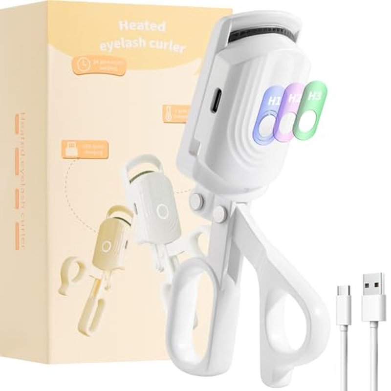 docolor Heated Eyelash Curler fast heat up within 10s, 24 hours long lasting Electric Eyelash Curler 3 Temperature Modes with USB Rechargeable safe lash curler quick natural curling eye lashes