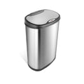 Ninestars 13 Gallon Oval Touchless Motion Sensor Trash Can - Silver & Black