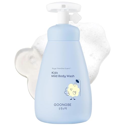 GOONGBE Kids Body Wash ? Tear-Free Tested Gentle Pump Foam for Sensitive Skin ? Low pH Hydrating Cleanser with Ceramide, Panthenol & Amino Acids ? Allergen-Free Scent ? Korean K-Beauty, 10.1 fl oz