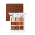 MAEPEOR 9 Colors Eyeshadow Palette Chocolate Brown Matte Glitter Eyeshadow Longlasting Waterproof Smoky Eye Shadow for Girls and Women (Set 12, Chocolate Brown)