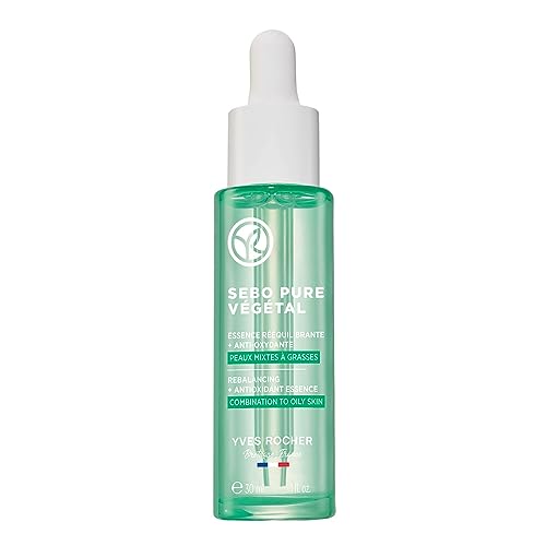 Yves Rocher Rebalancing + Antioxidant Essence Serum, Purify & Mattify Skin with Salicylic Acid, For Combintaiton & Oily Skin Types, 1 FL OZ