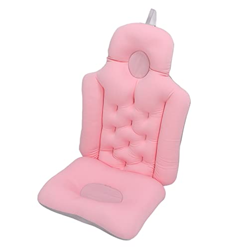 Bathtub Cushion Bathtub Pillow Soft Breathable Folding Headrest Back Support Bath Pillow Cushion for Adults Spa(Pink)