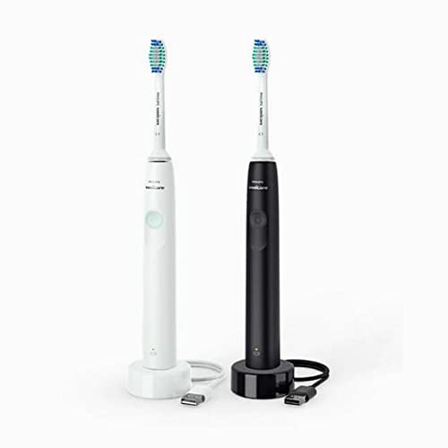 Electric Sonic Toothbrush with Quadpacer & Timer - Black & White