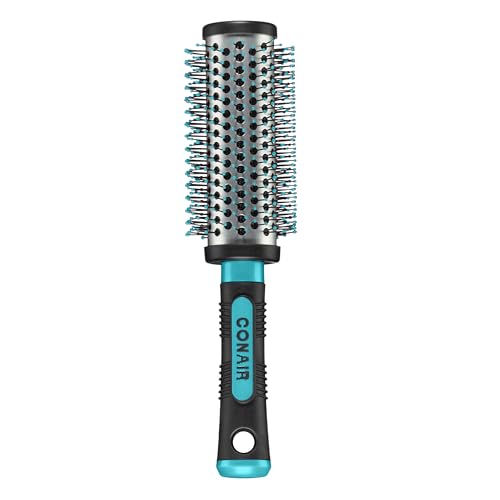 Conair Grip & Style Round Brush, Nylon Bristle Hair Brush for Blowout Styling, For Medium to Long Lengths, Ideal for Curly Hair