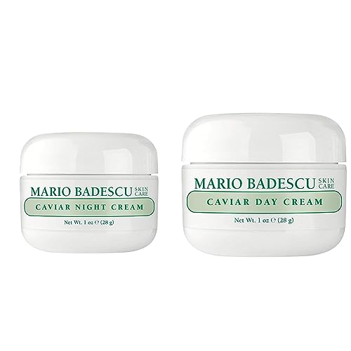 Bundle of Mario Badescu Night Cream for Face, Ultra-Rich Overnight Anti Aging Cream, Infused with Vitamins, Minerals and Antioxidant + Mario Badescu Caviar Day Cream, 1 Ounce