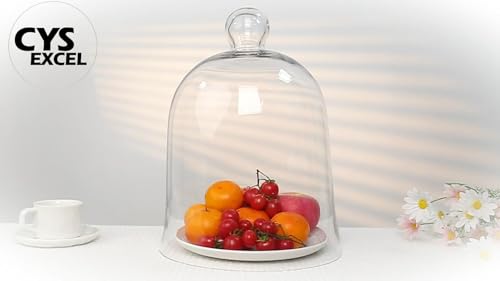 Glass Bell Dome Cloche - Hand-Blown Crystal Cover for Display & Decor - H16 W12 Variation