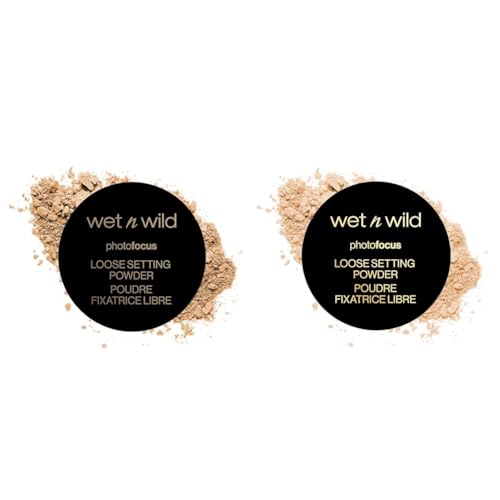 wet n wild Photo Focus Loose Baking Setting Powder, Highlighter Makeup, Medium-Deep to Deep and All Skin Tones
