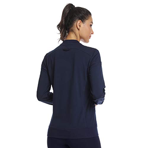 JEYONG Women's Zip Front Puffer Jacket - Small Navy Blue Warm Outerwear