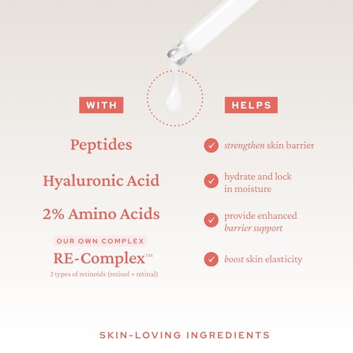 Retinol & Peptide Anti-Aging Serum with Hyaluronic Acid for Firming and Pore Minimizing – 1 fl oz