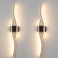 Daunton 40.5in Hardwired Black Wall Sconce Set of 2 with Remote, Dimmable LED, 3-CCT, Memory & Timer