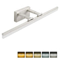 Brushed Nickel Retractable LED Vanity Lights - 32 Inch 5CCT Dimmable Bathroom Mirror Fixture