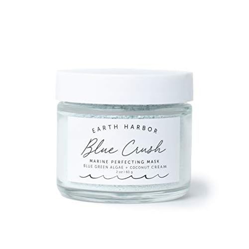 Earth Harbor | BLUE CRUSH Marine Perfecting Mask | Natural & Nontoxic | Organic Blue Green Algae, Coconut Cream & Indigo | Exfoliates & Nourishes | 2 oz