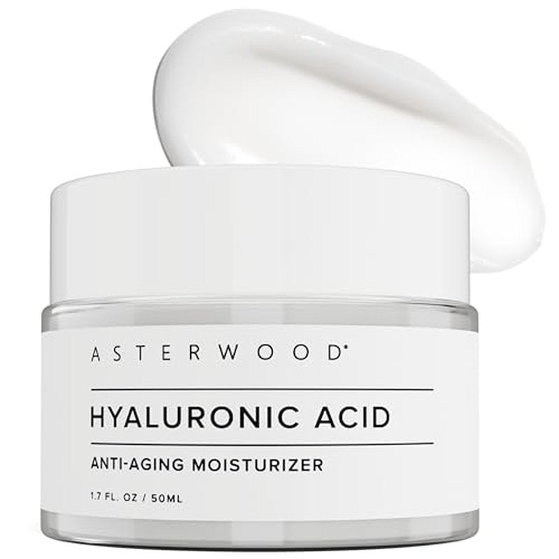 Asterwood Hyaluronic Acid Moisturizer for Face - Hydrating, Moisturizing, Lightweight - Anti-Aging Moisturizer - Fragrance-Free, Cruelty-Free - For All Skin Types Including Dry & Oily - 1.7 Fl Oz