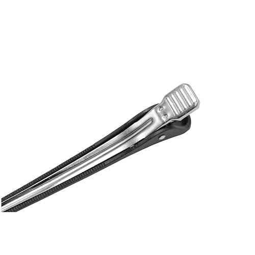 Cricket Professional Salon Carbon Hair Clips - Heat Resistant, Anti-Static, Non-Slip, Lightweight, Unbreakable, Sturdy Stainless Steel Spring Grips - Black, 6-Pack