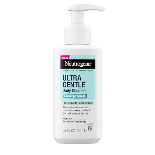 Neutrogena Liquid Gentle Foaming Face Wash with Glycerin, Oil-Free & Hypoallergenic Skin Care Cleanser, Fragrance-Free Moisturizing Facial Cleanser for Daily Use, 8 fl. oz