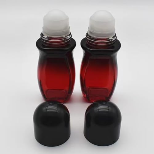 2pcs 50ml Glass Roller Bottles Large Empty Roller Ball Bottle Leak Proof Refillable Rollerball Bottles For Perfume Essential Oils Deodorant