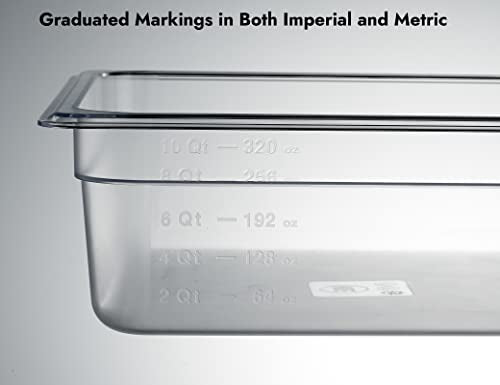 Full Size 4-Inch Deep NSF Polycarbonate Food Pan 6-Pack - Dishwasher & Freezer Safe