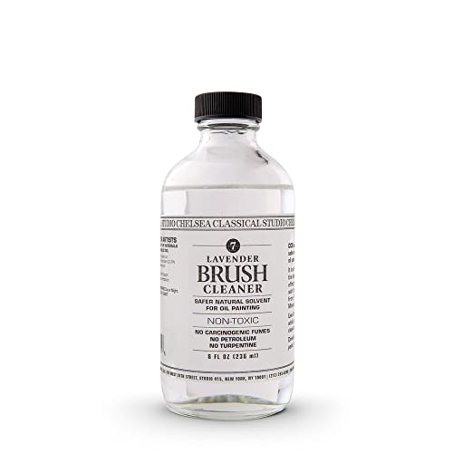 Chelsea Classical Studio Lavender Essence Brush Cleaner for Making Paintbrush Hair Subtle Maintaining Maximum Working Quality - [8 oz. Bottle]