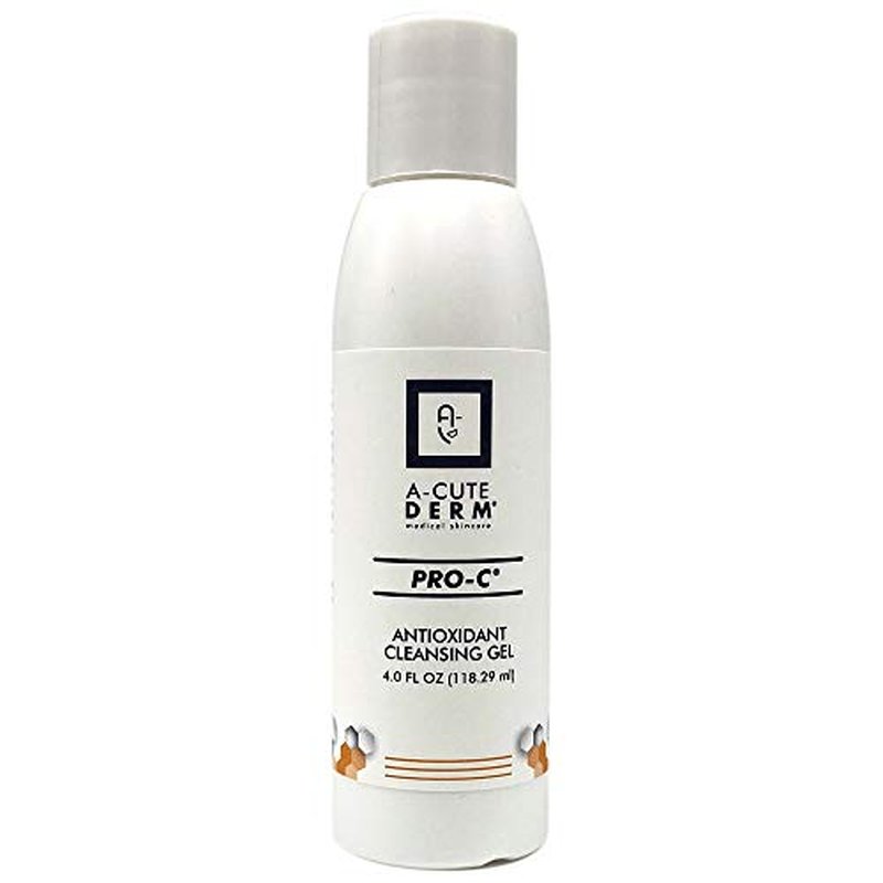 A-Cute Derm Pro-C Antioxidant Cleansing Gel ? Hydrating Daily Face Wash with Vitamin C & Green Tea Extract ? Refreshing Cleanser for All Skin Types ? 4 oz