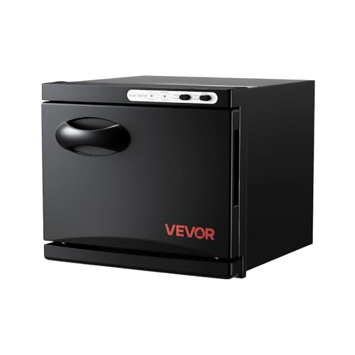 VEVOR 8L Small Towel Warmer Cabinet - Black Stainless Steel Spa & Salon