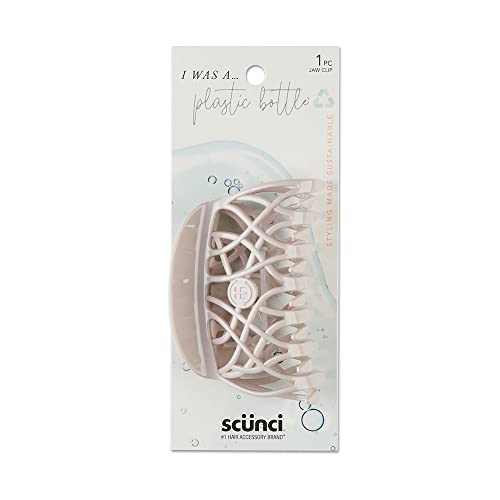 Scunci by Conair Large Hair Claw Clip, Clips For Thick Hair, Consciously Minded Eco-Friendly Clip in Blush Pink 1 Pack