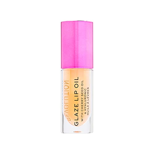 Revolution Beauty, Glaze Lip Oil, Hydrating & Nourishing Formula, Infused with Vitamin E & Hyaluronic Acid, Getaway Terracotta, 0.15 Fl. Oz. (Pack of 2)