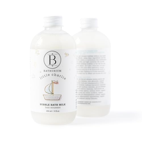 Bathorium Little Charlie Bubble Bath Milk, Gentle & Nourishing for Babies, Enriched with Coconut Milk & Oatmeal, Safe for Sensitive Skin, 8 fl.oz