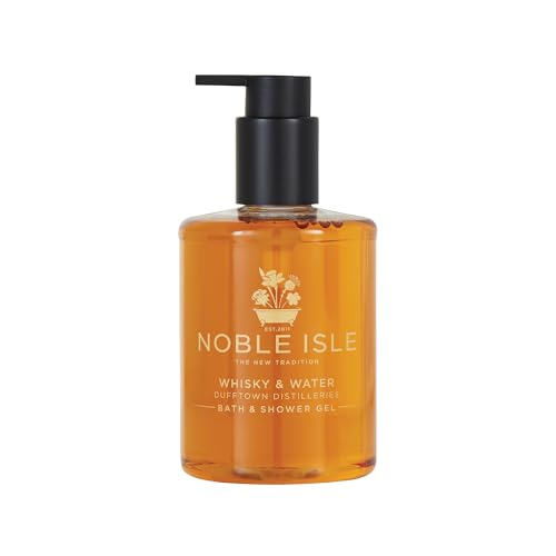 Noble Isle Whiskey & Water Bath & Shower Gel | Luxury Mens Body Wash with Fine British Fragrance Oils | Vegan Body Wash & Paraben Free Body Wash (8.45 oz)