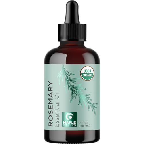 Rosemary Essential Oil - 4 Fl Oz Organic Hair & Skin Oil - Dry Scalp Treatment & Hair Volume - Variation: Rosemary