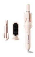 DYHOO 3-in-1 Automatic Hair Curler Set with Straightening Brush, 2 Barrel Sizes, Negative Ion for Beach Waves & Curls