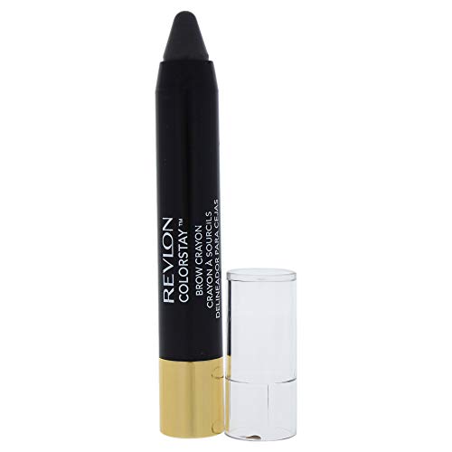 Revlon ColorStay Brow Crayon Soft Black - Longwear Eyebrow Pencil with Buildable Color