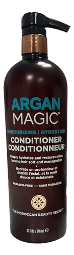 Argan Magic 32 oz Moisturizing Conditioner for Damaged Hair - Nourishes & Repairs, Paraben Free