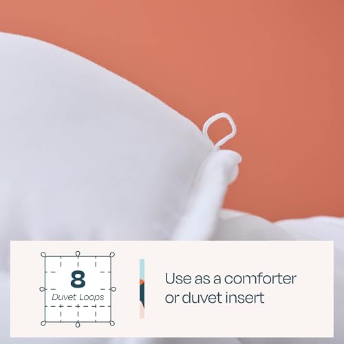 White Down Alternative Comforter with Duvet Loops - King Size All-Season Bedding