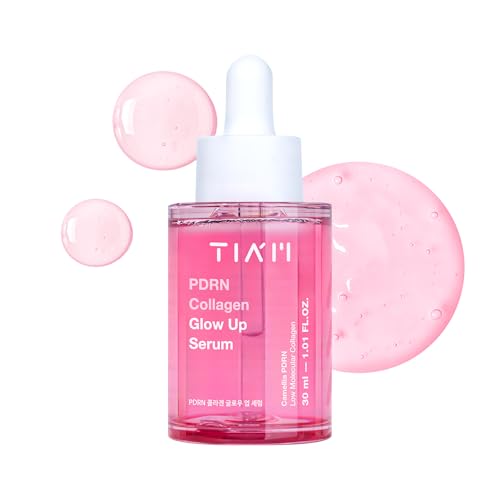 TIAM PDRN Collagen Glow Up Serum, Pink Capsule Serum, Camelia PDRN, Peptide, Plumping & Firming, Korean Skincare | 1.01 fl.oz.
