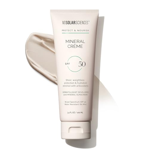 MDSolarSciences Mineral SPF 50 Sunscreen for Face 3.4 Fl Oz Water-Resistant Matte Finish