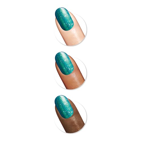 Sally Hansen Insta-Dri Crystal Nail Polish | Quick Dry, Long Lasting, Streak-Free Shine | Opaque, Shimmery | 122 Jade Jewel | Deep Teal Green Nail Color