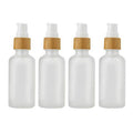 4 Pieces Frosted Glass Lotion Bottle Travel Pump Bottles Cosmetic Cream Container Dispenser Bottle For Lotion Liquid Essential Oil Blends (50ml(1.7oz))
