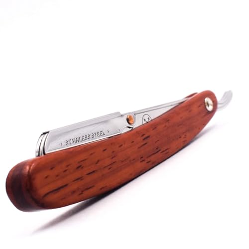 Parker Rosewood Handle Straight Razor & 5 Blades - Barber & Home Grooming