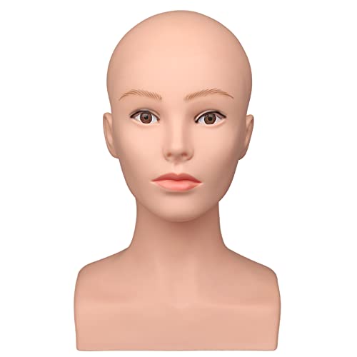 Realistic Female Mannequin Head with Shoulders for Wig Display & Styling