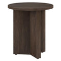 Henn&Hart 20-Inch Round Rich Brown Scandinavian Side Table with X-Base