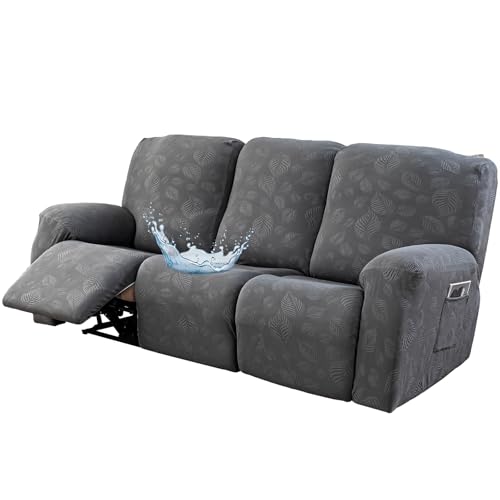Gennia Waterproof Recliner Sofa Cover 3-Seat - Dark Gray, 72-90 Inches Variation