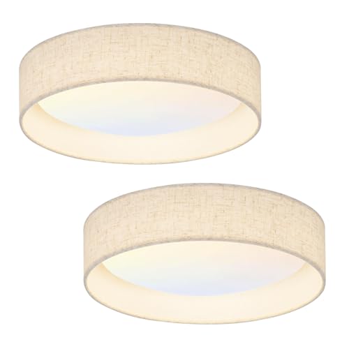 LED Ceiling Light Fixture 13 Inch Set of 2 - Dimmable Modern Flush Mount Low Profile