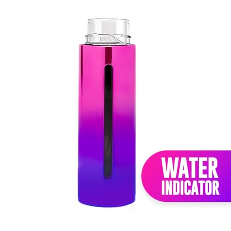 Colortrak Luminous Spray Bottle, 250ml/8.5oz Bottle with Full 360¡Æ Distribution, Easy-Use Pump, Quick View Window to Monitor Water Level, Eco-Friendly, Pink/Purple