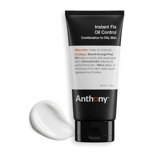 Anthony Instant Fix Oil Control for Men ? Mattifying Lotion for Oily Skin ? Moisturizer and Pore Minimizer Instantly Eliminates Shine ? 3 Fl Oz